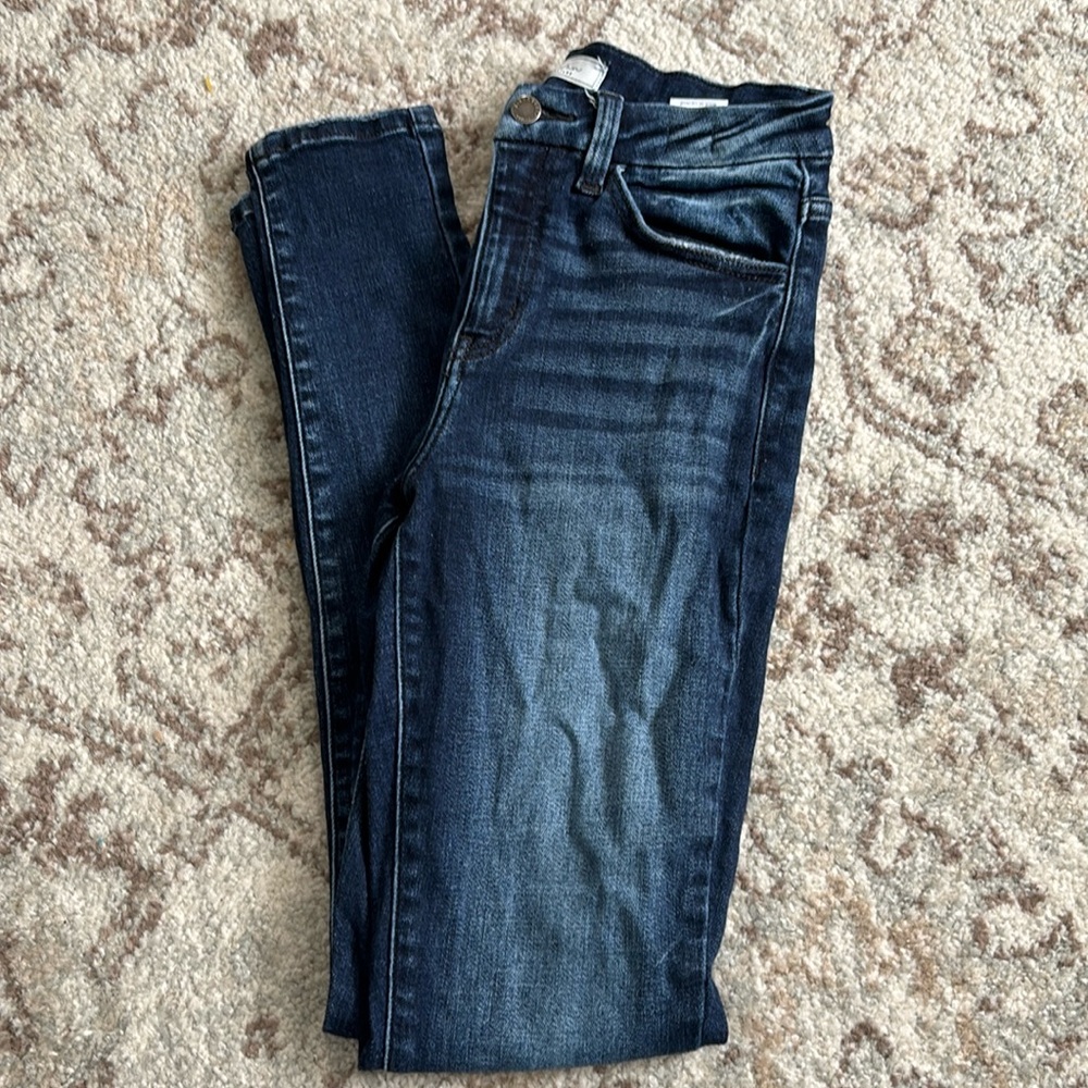 Dark wash skinny jeans